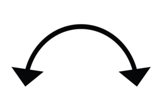Double ended curved arrow